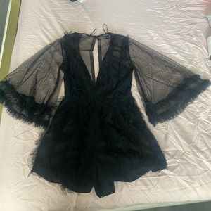 Black Lace Romper